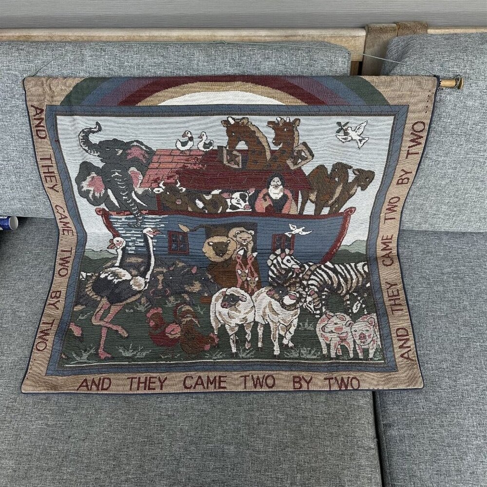 Wall Tapestry Noah's Ark And They Came Two by Two Nursery Child Room